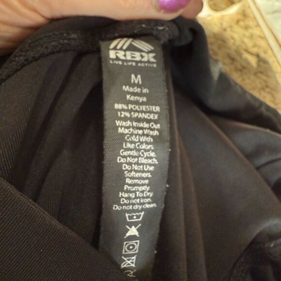 RBX Black Performance Leggings with Elastic Waistband - Picture 4 of 9